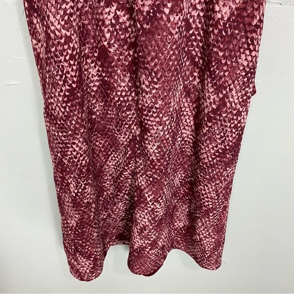 Fame & Partners Snake Print Bella Midi Front Slit Red Dress Sz 4 Sleeveless - Picture 8 of 8